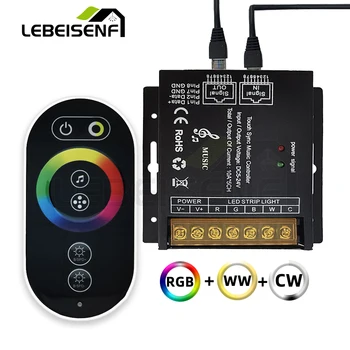  контролер за синхронизиране на музика и RF димер за дистанционно управление с пълно докосване за DC5V 24V 12V RGBCCT RGBWC RGB CCT Цвят 1 ~ 5 Ch LED лента светлина