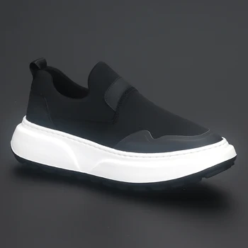 Корейска версия на новите мъжки обувки Еластична кърпа Лека мека подметка мода с ниски обувки Top Board Мързеливи хора Приплъзване Casua