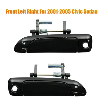 Леви предни външни дръжки на вратите черни LH Ново за 2001-2005 Honda Civic Sedan