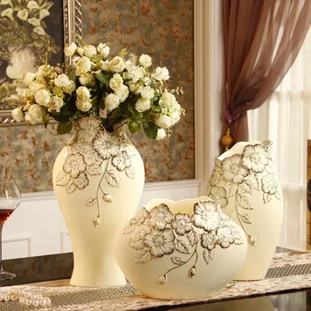 Луксозен китайски класически античен керамичен емайл Вази за цветя Зелена ваза Craft Декорация на дома