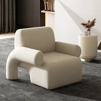 Луксозен скандинавски стилист свободно време специална форма крем букле без крака етаж мързелив шезлонг стол секционна стая диван отдих за къща