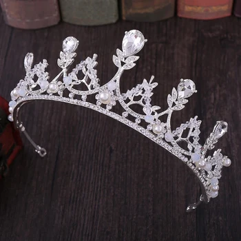 Луксозна елегантна кристална перла Булчинска корона Жена Диадеми Бижута за коса Орнаменти Фризьорски ленти за глава Сватбени аксесоари за коса