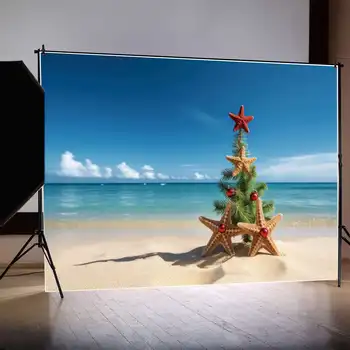ЛУНА. QG фон коледно дърво орнаменти тропически плаж декор фон австралийски парти подпори за фотосесия безплатна доставка