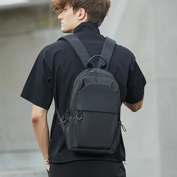 Малки мъжки раници Спортна външна мъжка училищна чанта Мода Oxford Cloth Mini Travel Shoulder Bags за мъже 2023 Черна раница