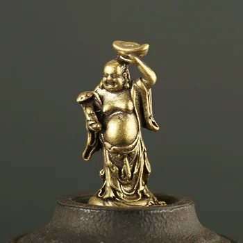 Мед Майтрея Буда слон миниатюри фигурки джоб месинг малки статуя орнаменти занаят за хол бюро декорация