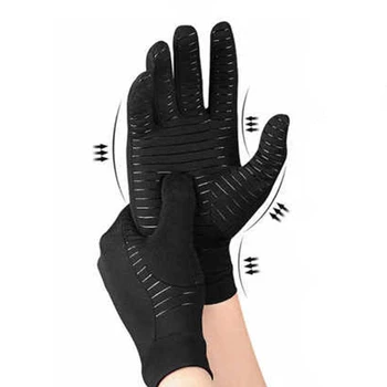 медна компресия артрит ръкавици ръчни ръкавици ръка китката подкрепа нехлъзгащи унисекс ръкавици пръст съвместни китката болка облекчение