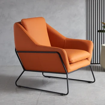 метална кожа хол столове италиански подлакътник луксозен ергономичен хол столове релакс фоайе sillones интериорни мебели
