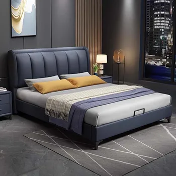 Минималистичен кралски размер легло организатор пространство спестяване модерен фоайе легло дома съхранение Cama Casal мултифункционални луксозни мебели