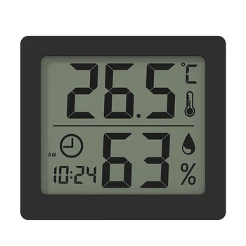  Многофункционален термометър Хигрометър Автоматичен електронен монитор за влажност на температурата Часовник 3.1inch LCD дисплей за време на екрана
