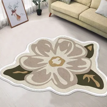 Мода нередовни 3D цвете килим кашмир удебелени против хлъзгане дома диван етаж мат момиче спалня декорация килими за хол