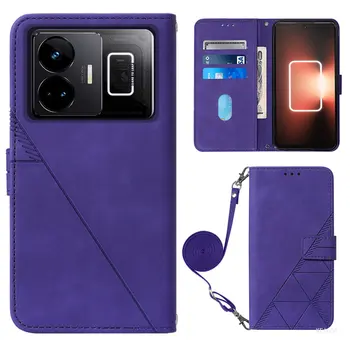 Мода Ремък Телефонни чанти за OPPO Realme GT Neo 5 3 GTNeo5 GT3 5G RMX3706 RMX3709 Защитна обвивка против падане Кожена обвивка