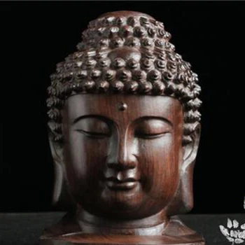 Мода Статуя на Буда Дървена дървена фигурка Махагон Индия Статуя на главата на Буда Занаяти Декоративен орнамент