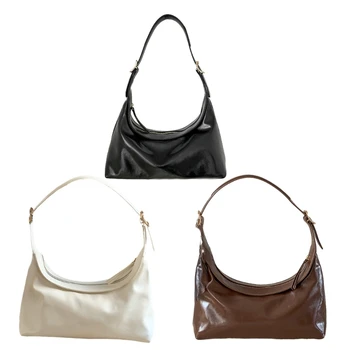 мода чанта подмишница чанта реколта рамо чанти за момиче жени плътен цвят кожа чанта носене чанта подмишниците чанта мъкна