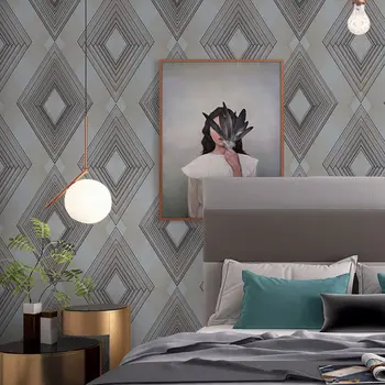 Модерен геометричен ромб тапет Начало декор Nordic 3D решетка стена хартия спалня хол фон стенопис