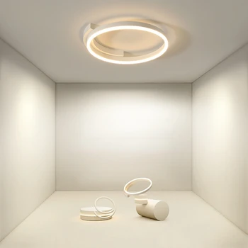 Модерен хол LED таван лампа осветление Nordic изкуство дизайн бяло/черно кръг таван светлина спалня трапезария дома осветление