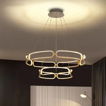 Модерни LED висящи лампи за хол трапезария спалня таван полилей вътрешен дом декорация осветителни тела блясък