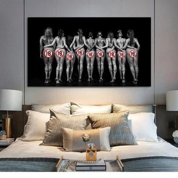 Модерни секси жени стена изкуство платно картини платно плакат отпечатъци изкуство изкуши голи жени стена картина за спалня
