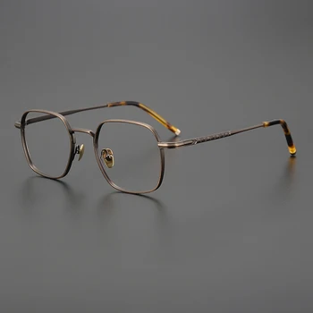 Модни големи очила рамка мъже реколта дизайнер титанов оптични очила 2023 Нови жени за четене на късогледство персонализирани очила