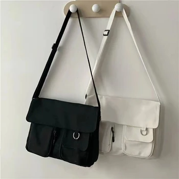 Модни жени платно рамо чанти за младежи случайни дами голям капацитет Crossbody чанти твърди чанти пратеник чанти за жени