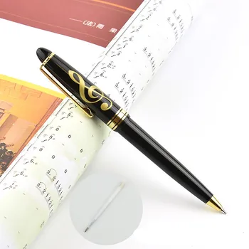Музикални канцеларски химикалки златни Прибираща се писалка требъл тип преса тип Среден Училище за подписване на пера Писане Suppliy
