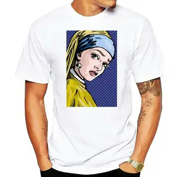 Мъжка тениска Лихтенщайн Момиче с перлена обица тениска Дамска тениска Мъжка памучна тениска Върхове Хип-хоп Хараджуку Улично облекло