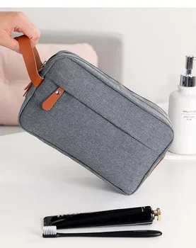 Мъжка тоалетна чанта малка и удобна преносима козметична чанта за съхранение Модерна проста чанта за пътуване с голям капацитет