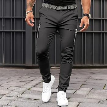 Мъжки Y2K улично облекло джогинг молив 100% памучни панталони мъже бизнес ежедневни панталони реколта черен прав дълъг панталон Pantalon Homme