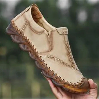 Мъжки обувки пролет свободно време кожени обувки мека кожа повърхност приплъзване татко обувки истински телешка меко дъно Gommino