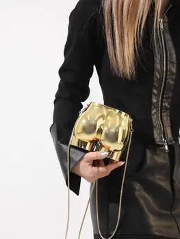 Нишов дизайн акрилна лъскава верижна чанта модерна личност смешно задника чанта модерен и гъвкав crossbody чанта мини малка чанта
