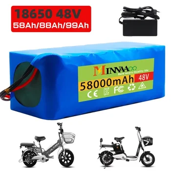 Нов 48V 100Ah 13S3P XT60 48V подмяна литиева батерия 100Ah за 54.6v E-bike електрически велосипед скутер с BMS + зарядно устройство
