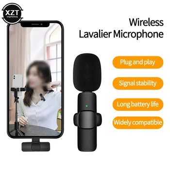 Нов безжичен микрофон Lavalier Портативен аудио видео запис Мини ненасочен кондензаторен микрофон за игри на живо