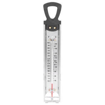  Нов термометър за бонбони / желе / дълбоко пържене, неръждаема стомана, с приставка за щипка за гърне и бързо референтно температурно ръководство