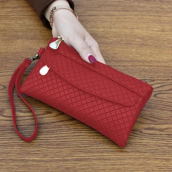 Нова мода Pu кожа жени портфейл съединител дамска чанта най-добър телефон портфейл женски случай телефон джоб