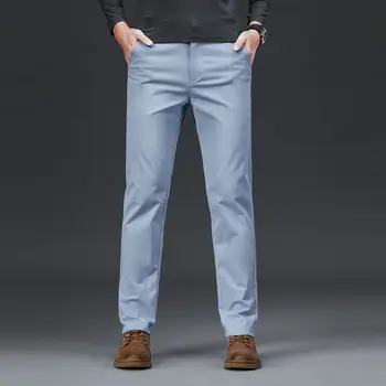 Нова мода високо качество мъжки костюм панталони направо пролет есента памук класически бизнес ежедневни панталони тънък годни пълна дължина C91