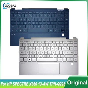 Нова оригинална US / FR / GR / SW клавиатура за HP SPECTRE X360 13-AW TPN-Q225 лаптоп Palmrest горния горен капак клавиатура с подсветка Замяна