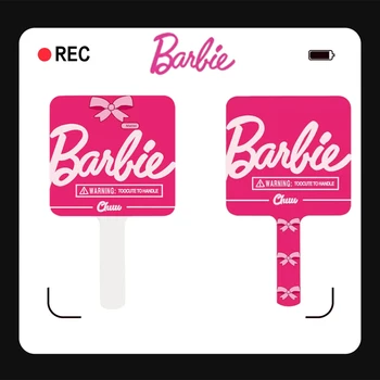 Нови инс стил Miniso Барби печат жените преносим грим огледало розов Kawaii дръжка огледало подходящ за момиче коледен подарък