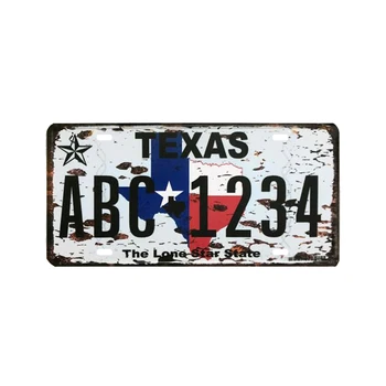 Нови САЩ реколта реколта табела метални знаци Америка Флорида Ню Джърси Тексас Невада регистрационни номера стена декор кола калай знак