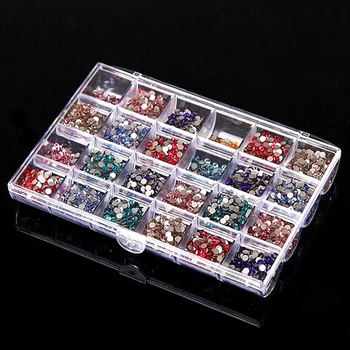 Нокти изкуство чар празна кутия за съхранение пластмасова организатор кутия дисплей кутия кристал DIY нокти маникюр консумативи инструменти съхранение случай