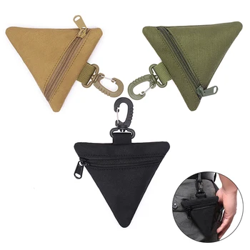 Открит военни мини торбички монета ключ чанта слушалка портфейл триъгълник кръста чанта за къмпинг туризъм лов тактически EDC торбичка