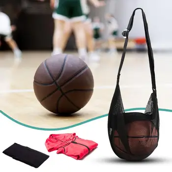 Открит спорт единична топка чанта окото носят чанта баскетбол чанта за съхранение Mesh Duffle чанта за водни спортове волейбол ръгби топка