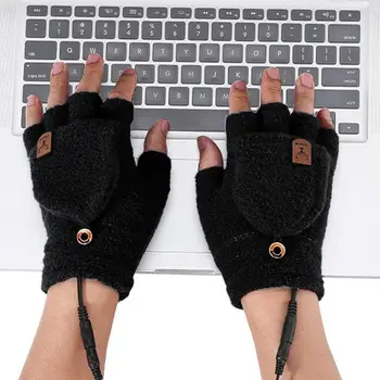 Отопляема ръкавица USB електрически нагревателни ръкавици Сензорен екран ръкавици без пръсти Дишащи топли ръкавици за момчета Зимно студено време