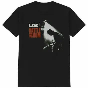 Официален U2 дрънкалка и бръмчене мъжки черна тениска U2 Tee