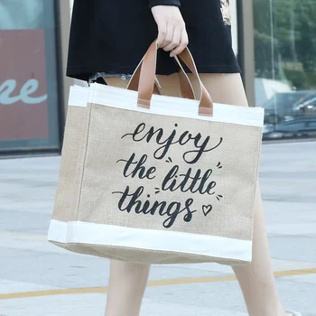 Памук и коноп Модна тенденция голяма пазарска чанта 2021 Нова дамска чанта Европейска и американска чанта Голяма чанта Чанта за рамо