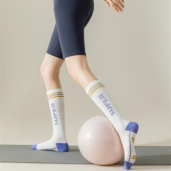 Памучни дишащи спортни компресионни чорапи Неплъзгащи се професионални йога чорапи Пилатес чорапи Вътрешни танцови фитнес тренировъчни чорапи