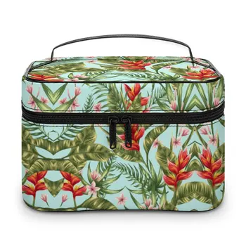 Персонализиран модел грим чанта открит пътуване грим чанта жени многофункционални козметични чанта тропическа гора стил измиване чанта