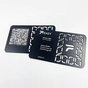  персонализиран продукт, персонализиран луксозен nfc кран матово черно nfc метална визитка / nfc име карта