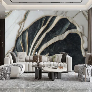 Персонализиран тапет стена кърпа модерен позлата творческо изкуство мрамор стена живопис хол спалня диван телевизор фон дома декор фреска