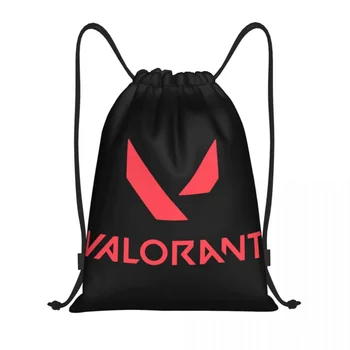 Персонализирана игра Valorant лого шнур чанти мъже жени лек спорт фитнес съхранение раница