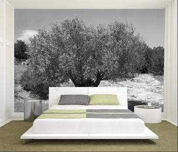 Персонализиране на всякакъв размер 3d тапети черно-бели снимки Ретро прост пейзаж гора фон стена тапет спалня стенопис