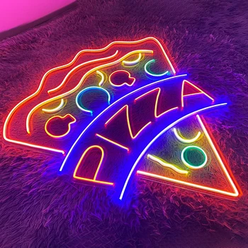 Пица Неонов знак Персонализирана витрина Италиански ресторант LED неоново осветление декор знаци бързо хранене пицария декорация нощни светлини
